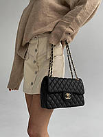 Женская сумка клатч Chanel Black (черная) BONO45824 маленькая сумочка с эмблемой Шанель топ