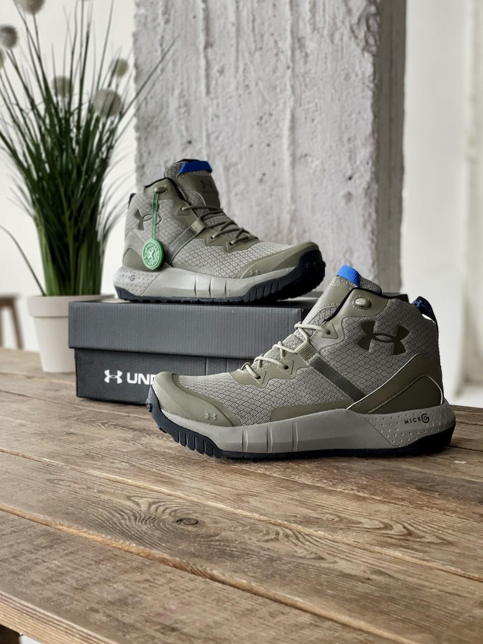 Чоловічі кросівки Under Armour Ua Micro G Valsetz Mid (хакі) високі демісезонні кроси J3518 топ, фото 1