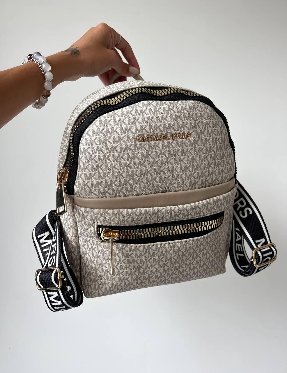 Жіночий міський рюкзак MK Backpack (сірий) Gi16086 середній розмір якісний гарний із монограмою топ