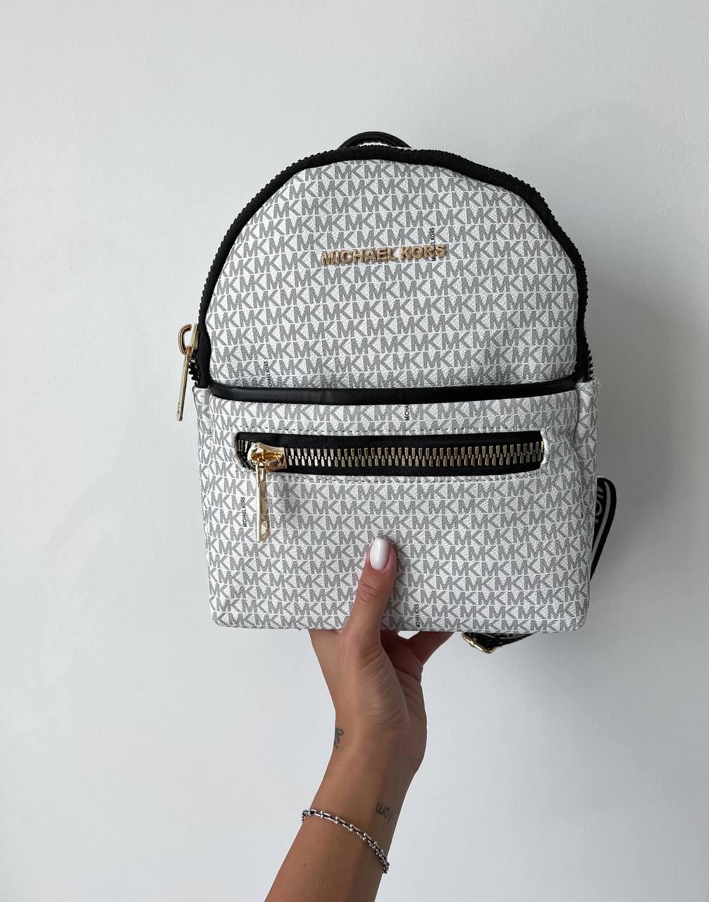 Жіночий міський рюкзак MK Backpack (сірий) Gi18012 середній розмір якісний гарний із монограмою топ