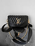 Жіноча подарункова сумка LV New Wave Multi Pochette (чорна) Gi4171 красива модна стильна екошкіра топ, фото 9