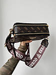 Жіноча подарункова сумка Guess Crossbody (коричнева) Gi5302стильна красива на довгому текстильному ремені топ, фото 4