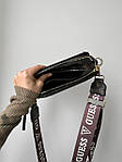 Жіноча подарункова сумка Guess Crossbody (коричнева) Gi5302стильна красива на довгому текстильному ремені топ, фото 5