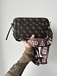 Жіноча подарункова сумка Guess Crossbody (коричнева) Gi5302стильна красива на довгому текстильному ремені топ, фото 8