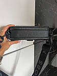 Жіноча подарункова сумка клатч Marc Jacobs Total Black Logo (чорна) Gi8060 модна гарна стильна топ, фото 4