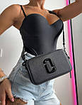 Жіноча подарункова сумка клатч Marc Jacobs Total Black Logo (чорна) Gi8060 модна гарна стильна топ, фото 6