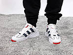 Чоловічі кросівки Adidas Niteball (білі з червоним) світлі кольорові спортивні рефлективні кроси К14145 топ, фото 2
