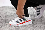 Чоловічі кросівки Adidas Niteball (білі з червоним) світлі кольорові спортивні рефлективні кроси К14145 топ, фото 3