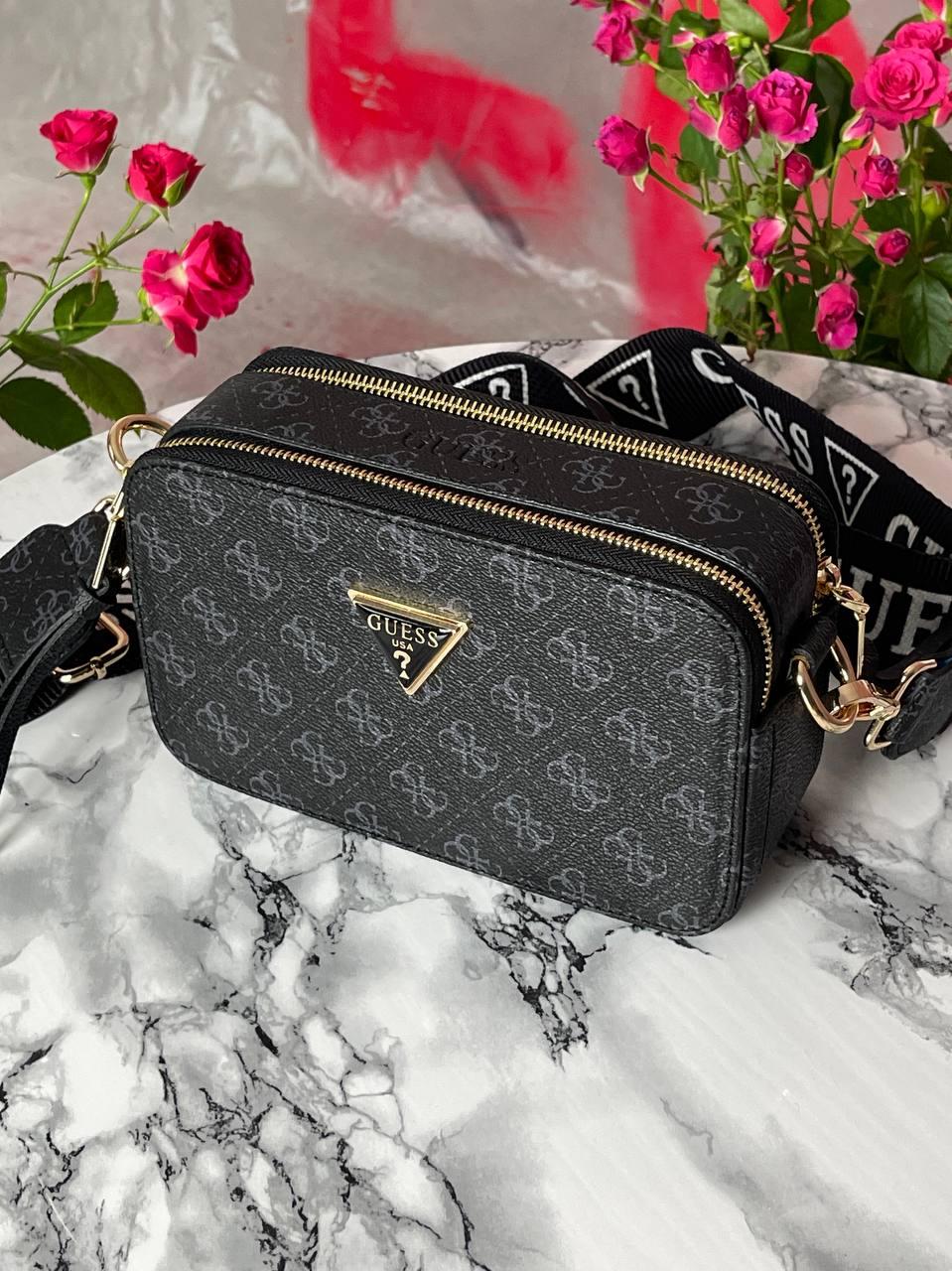 Жіноча сумка Guess The Snapshot Black Bag (чорна) torba0077 стильна красива на довгому ремені топ