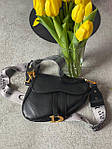 Жіноча мінісумка клатч Christian Dior Saddle Black (чорна) torba0079 красива стильна модна топ, фото 5