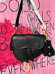Жіноча мінісумка клатч Christian Dior Saddle Black (чорна) torba0079 красива стильна модна топ, фото 7