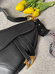 Жіноча мінісумка клатч Christian Dior Saddle Black (чорна) torba0079 красива стильна модна топ, фото 11