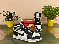 Мужские кроссовки Nike Air Jordan 1 Retro высокие (черно-белые) D286 классная спортивная демисезонная обувь
