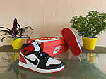 Жіночі високі кросівки Nike Air Jordan 1 Retro (чорно-біло-червоні) D296 якісні спортивні топ, фото 4