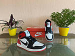 Жіночі високі кросівки Nike Air Jordan 1 Retro (чорно-біло-червоні) D296 якісні спортивні топ, фото 5