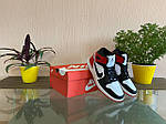 Жіночі високі кросівки Nike Air Jordan 1 Retro (чорно-біло-червоні) D296 якісні спортивні топ, фото 8