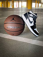 Мужские кроссовки Nike Air Jordan 1 Mid SE ASW Carbon Fiber (чёрные с белым) высокие демисезонные кеды К4145