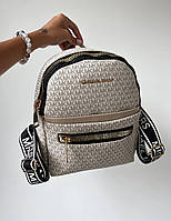 Женский городской рюкзак MK Backpack (серый) Gi16086 средний размер качественный красивый с монограммой cross