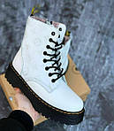 Жіночі зимові черевики Dr. Martens x LV Jadon White (білі з чорним) модне тепле взуття PD6470 топ, фото 4