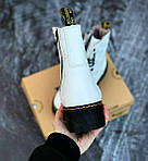 Жіночі зимові черевики Dr. Martens x LV Jadon White (білі з чорним) модне тепле взуття PD6470 топ, фото 5
