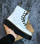 Жіночі зимові черевики Dr. Martens x LV Jadon White (білі з чорним) модне тепле взуття PD6470 топ, фото 6