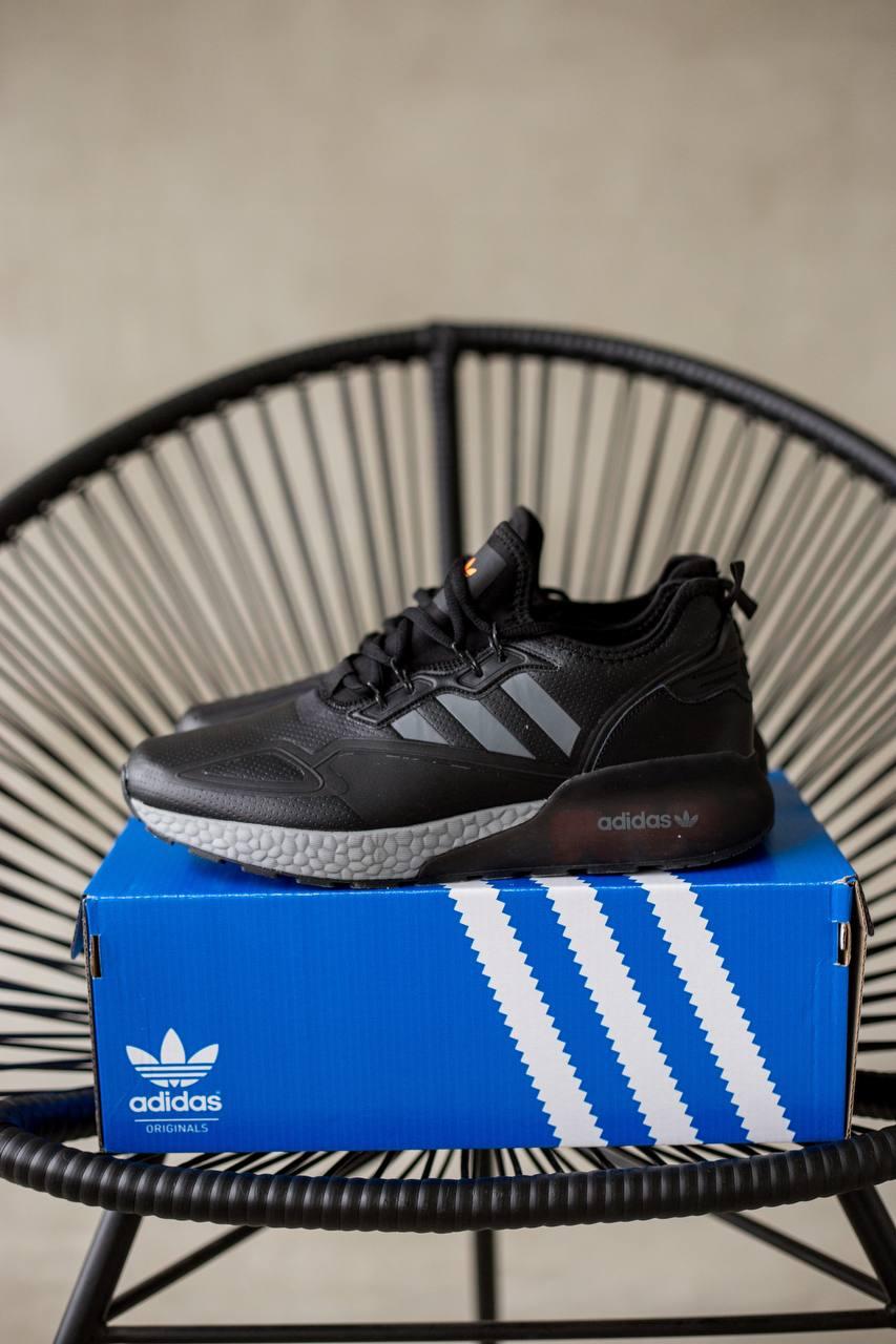 Чоловічі кросівки Adidas ZX 2K Boost (чорні) демісезонні спортивні кроси М0714 топ