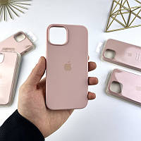 Силиконовый чехол на Айфон 14 c закрытым низом | iPhone 14 Pink Sand (19)