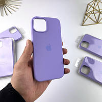 Силиконовый чехол на Айфон 14 c закрытым низом | iPhone 14 Light Purple (39)