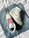 Чоловічі кросівки Nike Air Jordan 1 Seafoam Green (світло-зелені з білим) високі молодіжні кеди К4107 топ, фото 7