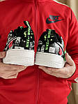Чоловічі кросівки Nike Air Force 1 Low Worldwide (чорні з білим) низькі модні кеди з малюнками J3520 топ, фото 5