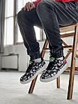 Чоловічі кросівки Nike Air Force 1 Low Worldwide (чорні з білим) низькі модні кеди з малюнками J3520 топ, фото 11