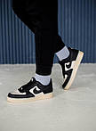 Чоловічі кросівки Nike Air Force 1 Low (чорні з білим) низькі стильні кеди М0715 топ, фото 6