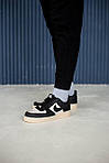 Чоловічі кросівки Nike Air Force 1 Low (чорні з білим) низькі стильні кеди М0715 топ, фото 7