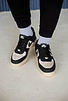 Чоловічі кросівки Nike Air Force 1 Low (чорні з білим) низькі стильні кеди М0715 топ, фото 8