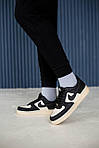 Чоловічі кросівки Nike Air Force 1 Low (чорні з білим) низькі стильні кеди М0715 топ, фото 11