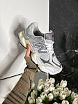 Чоловічі кросівки New Balance "9060 Gray" (сірі з білим) якісні модні кроси 1329 топ, фото 5