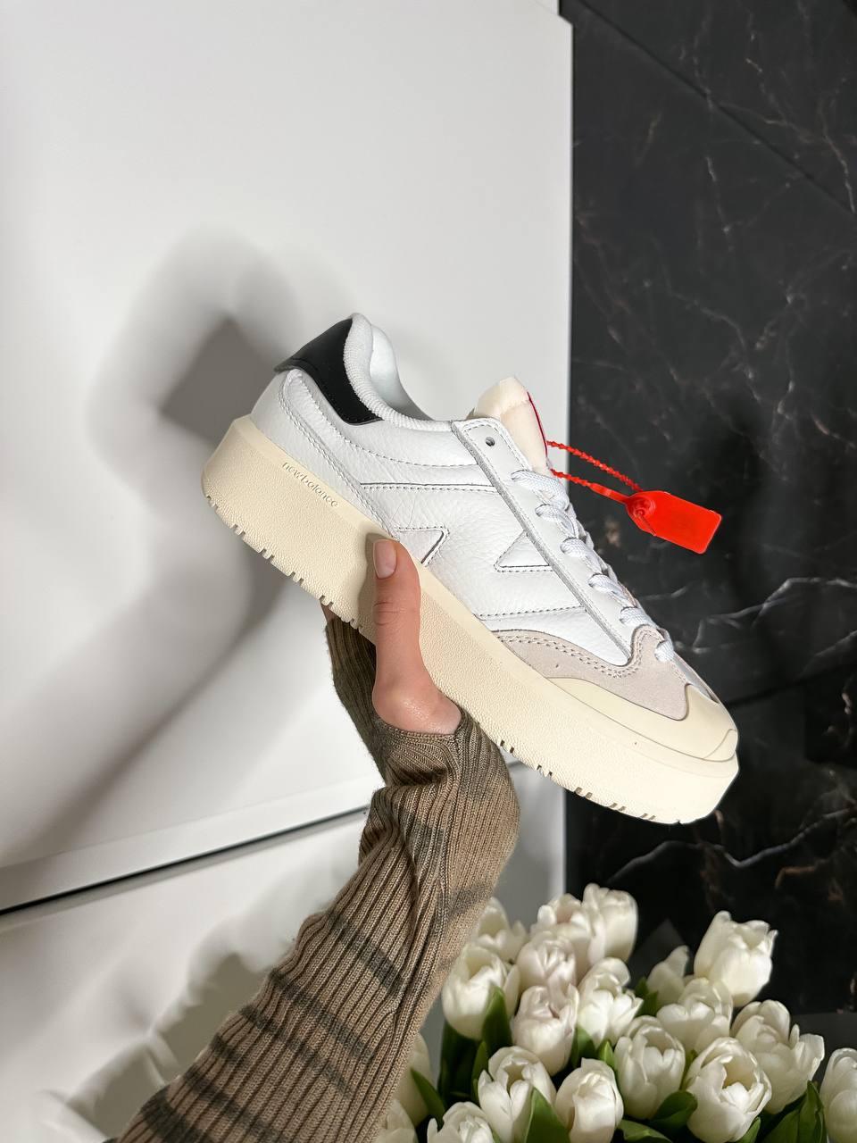 Жіночі кросівки New Balance "CT302 White Cream Black" (білі з бежевим, сірим і чорним) низькі кеди 1331 топ, фото 1