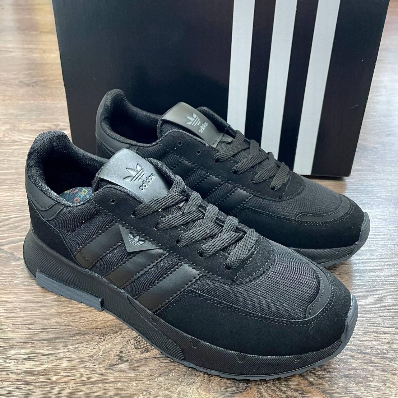 Чоловічі кросівки Adidas (чорні) якісні повсякденні спортивні кроси 0461 топ, фото 1