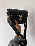 Жіноча подарункова сумка LV New Wave Multi Pochette Black (чорна) Gi4065 красива модна стильна екошкіра топ, фото 8