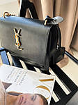 Жіноча сумка-клатч Yves Saint Laurent Classic Black (чорна) torba0029 маленька сумочка на довгому ланцюжку топ, фото 7