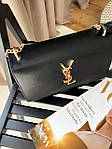 Жіноча сумка-клатч Yves Saint Laurent Classic Black (чорна) torba0029 маленька сумочка на довгому ланцюжку топ, фото 8