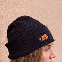 Шапка теплая TNF 3C двустороння (черная) PD6438 классная модная зимняя шапка бини с брендом Sale Sale Sale