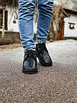 Жіночі зимові чоботи Ugg (чорні) короткі стильні теплі уги з хутром і шнурками J3390 топ, фото 9