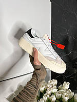 Женские кроссовки New Balance CT302 White Cream Black (белые с бежевым, серым и чёрным) низкие кеды 1331