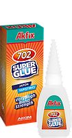 Супер клей ціанокрілатний Akfix 702 рідкий ,50 гр