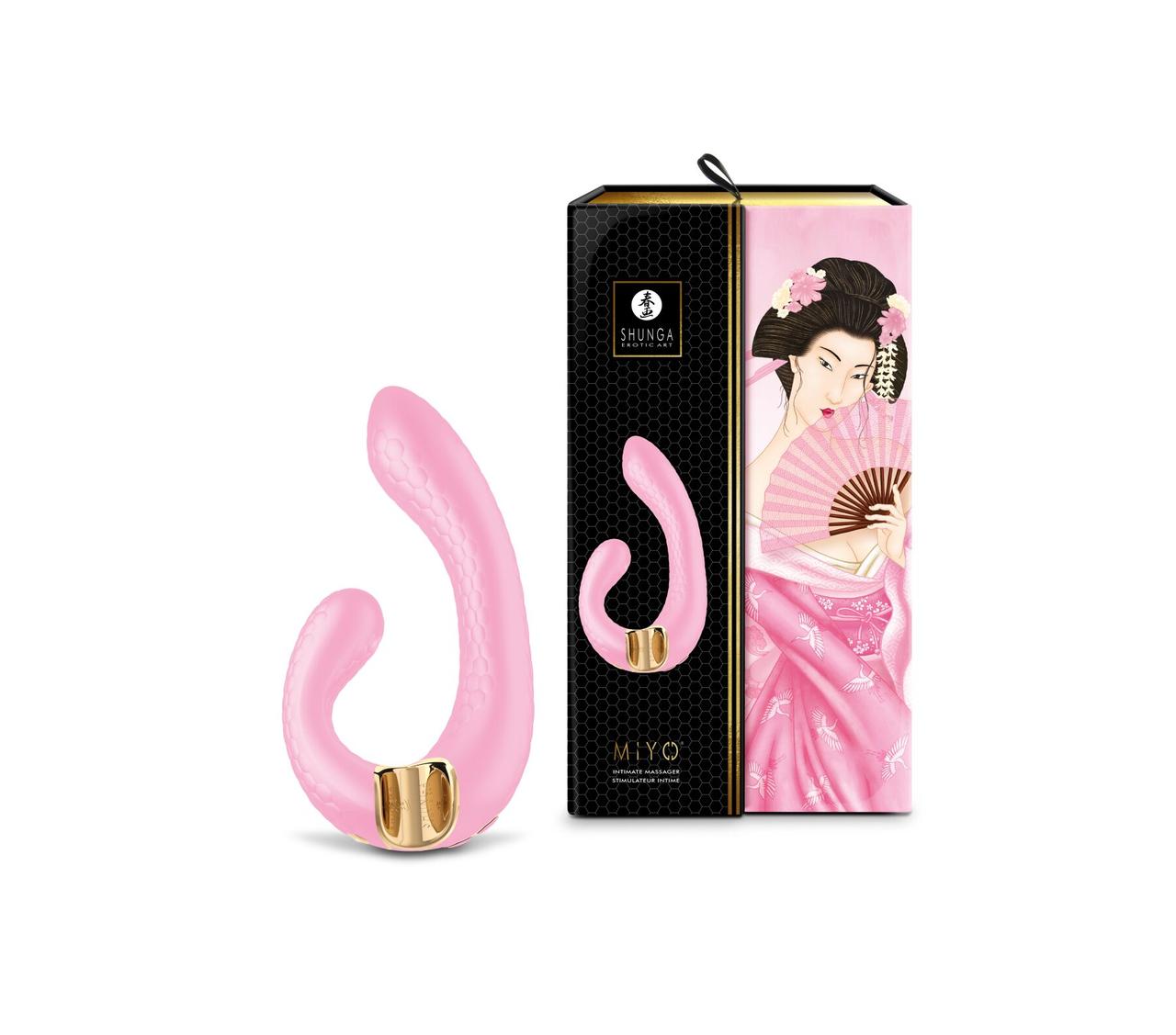 Подвійний вібратор Shunga Miyo Intimate Massager Light Pink, фото 1