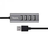 USB hub хаб на 4 USB порти HOCO HB1 сірий, фото 2