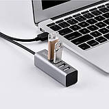 USB hub хаб на 4 USB порти HOCO HB1 сірий, фото 4