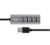 USB hub хаб на 4 USB порти HOCO HB1 сірий, фото 7
