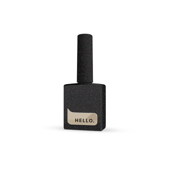 HELLO GEL POLISH SPACE, ГЕЛЬ-ЛАК, ЧОРНИЙ З ГОЛОГРАФІЧНИМИ ТА СВІТЛОВІДБИВАЮЧИМИ ЧАСТИНКАМИ, 15 ML